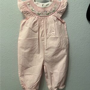 Delightful Pink Embroidered Kids Bodysuit